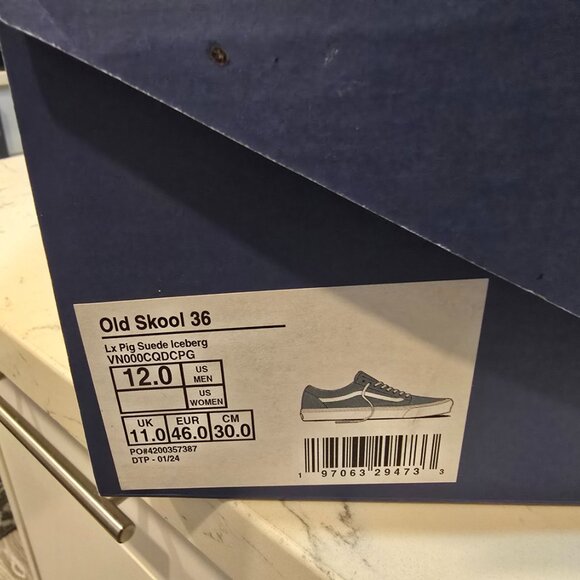New Vans Premium Old Skool 36 LX PIG SUEDE Sneakers Low-Top ICEBERG MENS SZ 12 - Picture 9 of 9
